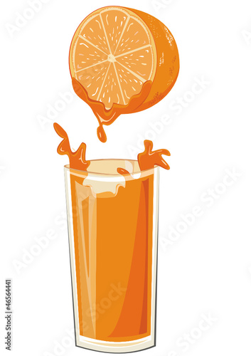 Orange Juice Pouring into a Glass