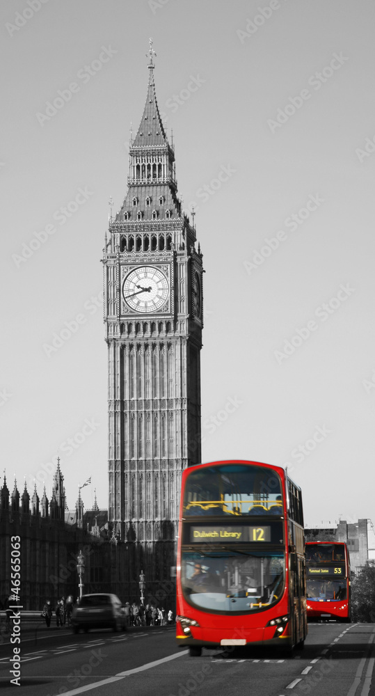 Double Decker Bus, Big Ben in far behind