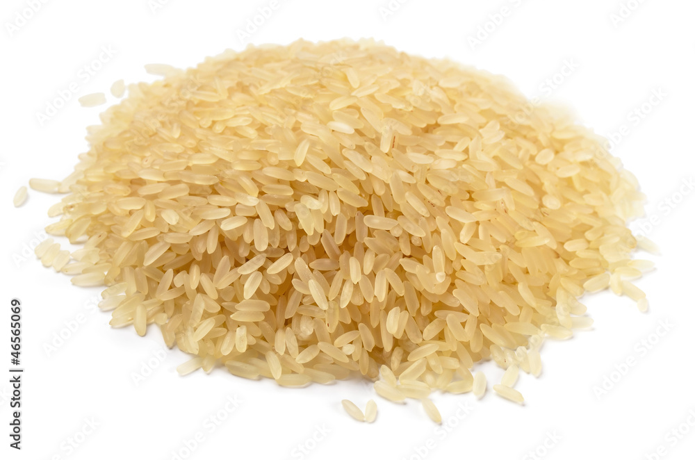 Pile of long grain parboiled rice