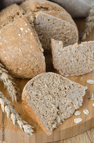 bread with oat flakes close up