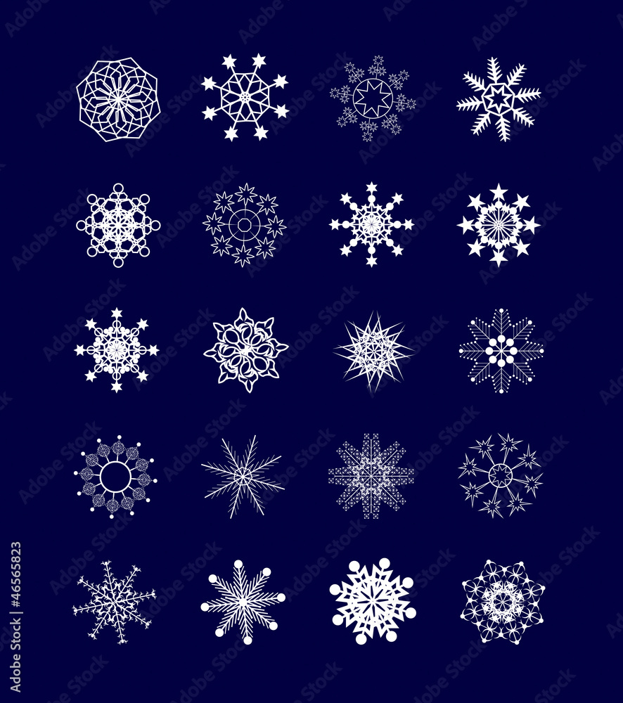 Collection of snowflakes Collection of snowflakes