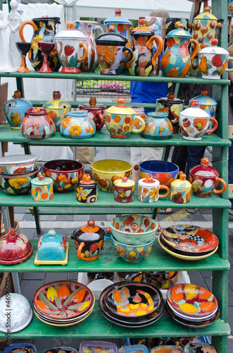 handmade clay pottery craft dish pot cup jug © sauletas