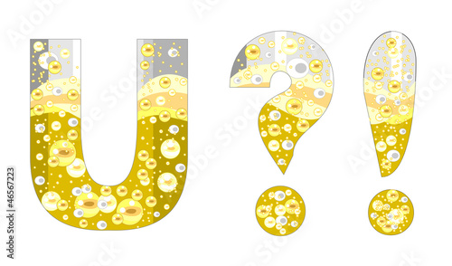 alphabet with bubbles of champagne (U?!)