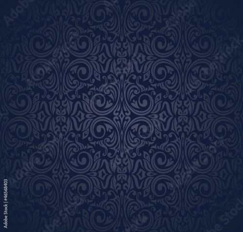 dark indigo vintage wallpaper