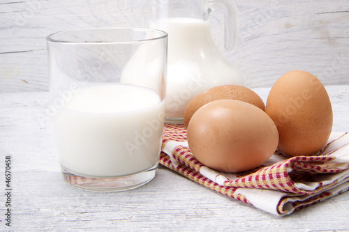 fresh milk with eggs