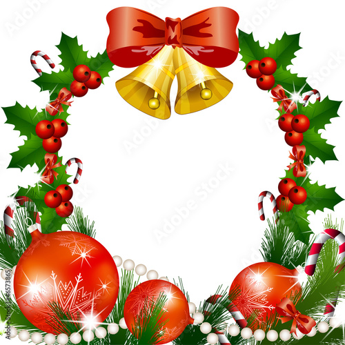 Christmas glowing background with holiday decoration