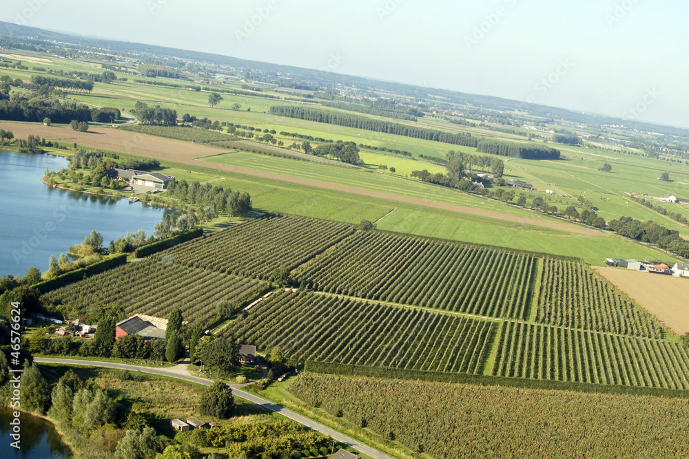 Areal view on Dutch landscape