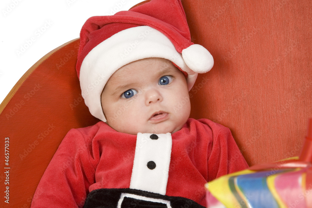 Bebé vestida de Santa Claus foto de Stock | Adobe Stock