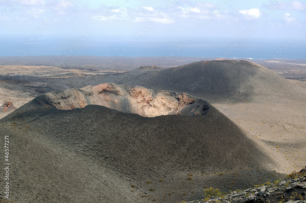 Beautiful landscape of the volcanic park Timanfaya on Lanzarote