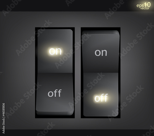 On and off light switch illustration