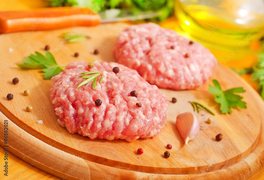 Raw meat balls with aroma spice Raw meat balls with aroma spice