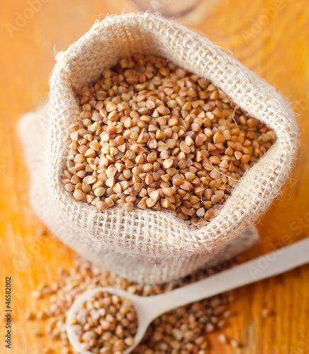 Raw buckwheat, portion of the  buckwheat