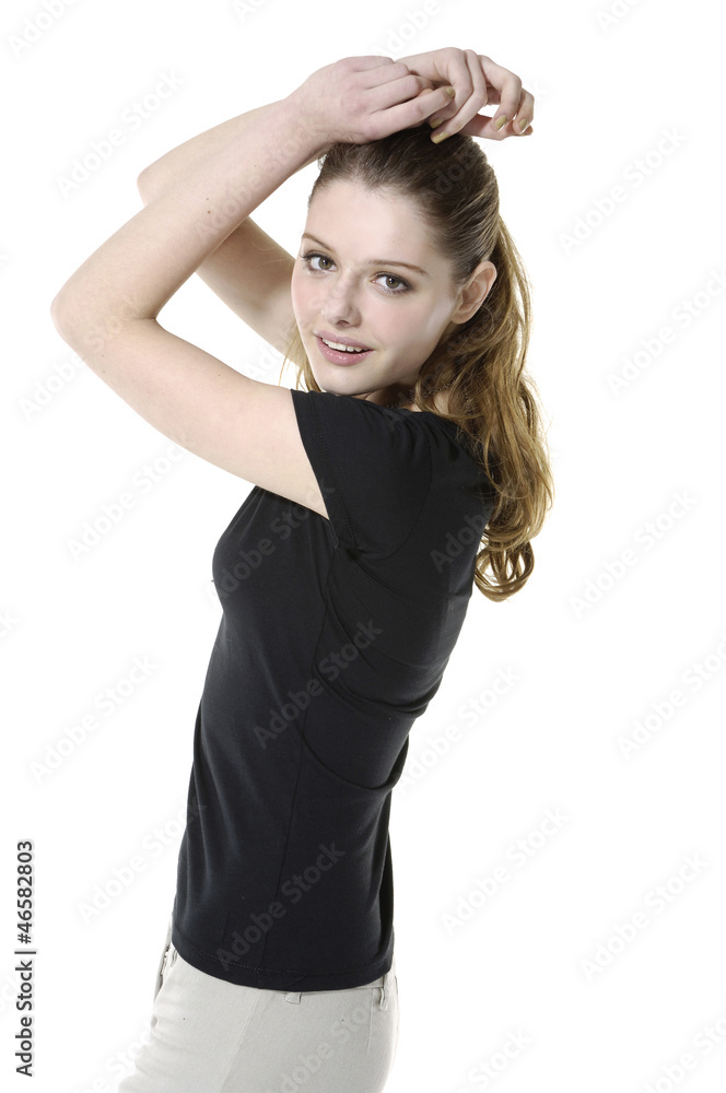 Portrait of a beautiful young woman looking happy Portrait of a beautiful young woman looking happy