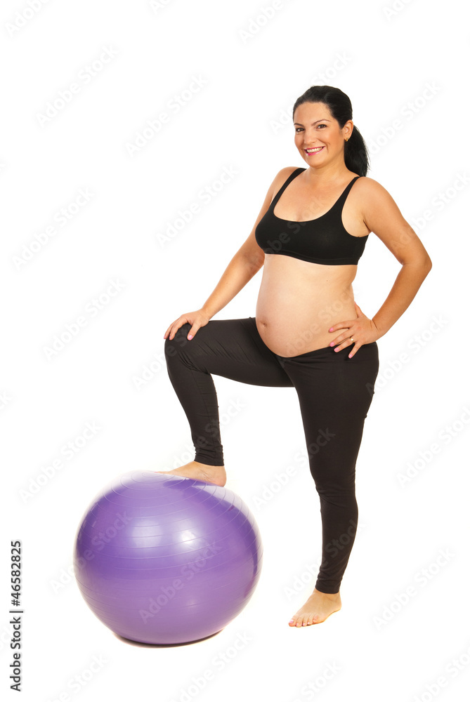Joyful pregnant woman with ball Joyful pregnant woman with ball