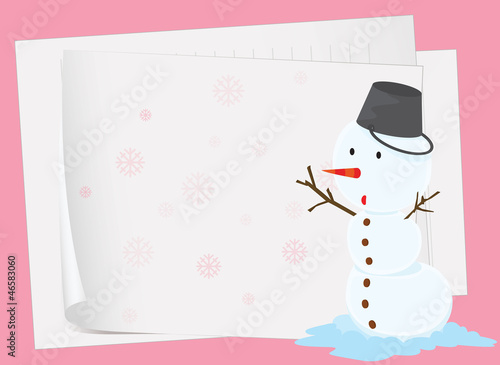 paper sheets and snowman