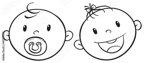 a baby faces sketch