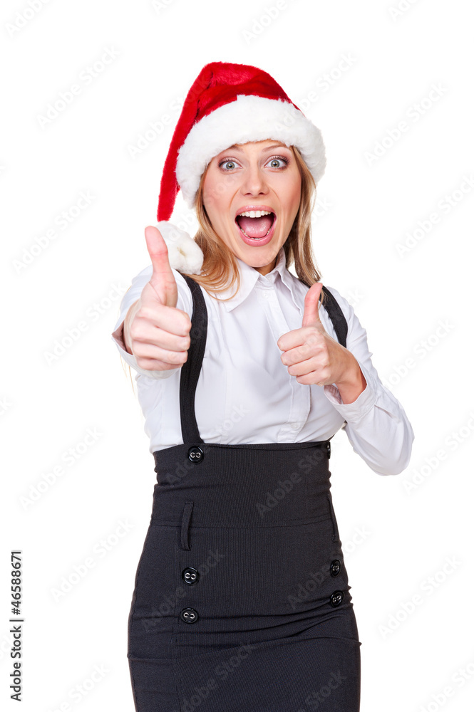 happy businesswoman showing thumbs up happy businesswoman showing thumbs up