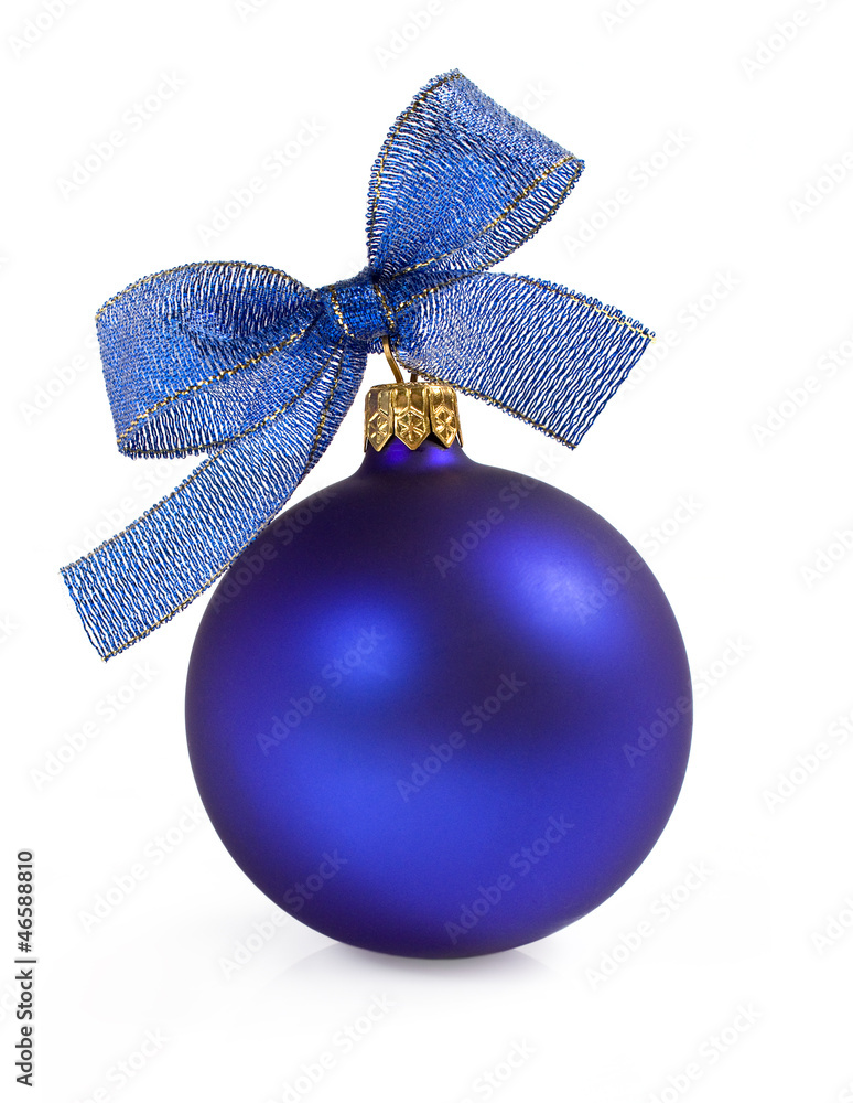 Blue Christmas ball with bow Blue Christmas ball with bow