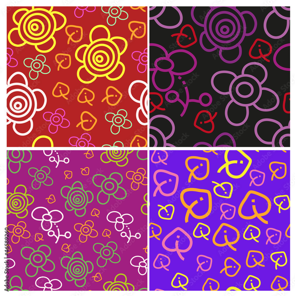 set of seamless bright patterns set of seamless bright patterns