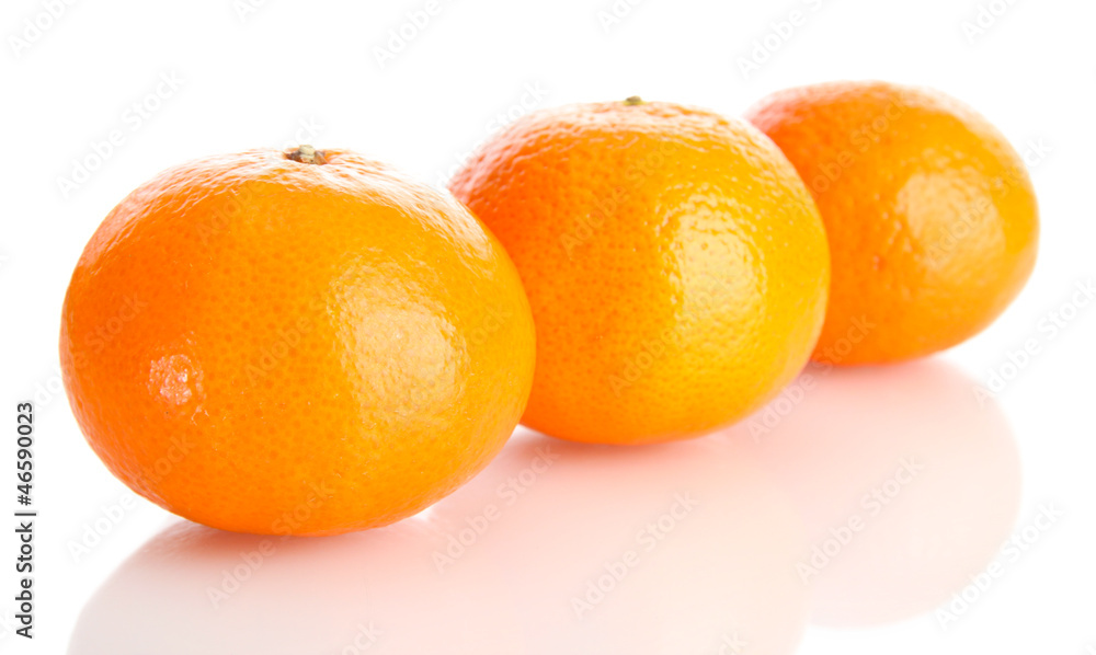 ripe tangerines isolated on white ripe tangerines isolated on white
