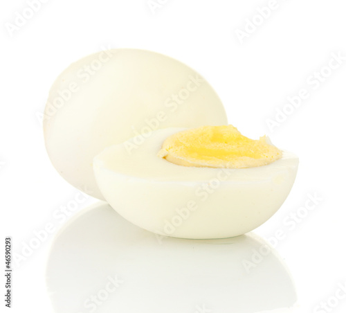 Boiled egg isolated on white