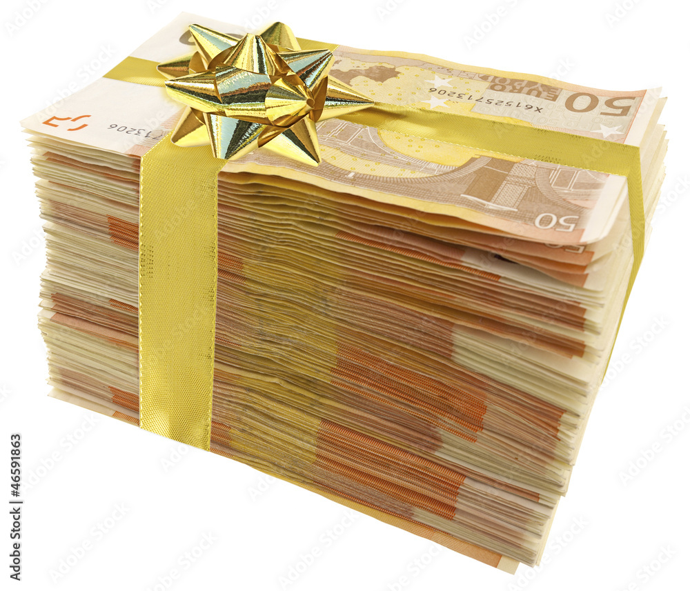 liasse de billets en paquet cadeau Photos Adobe Stock