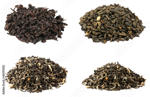 tea collection isolated on white background
