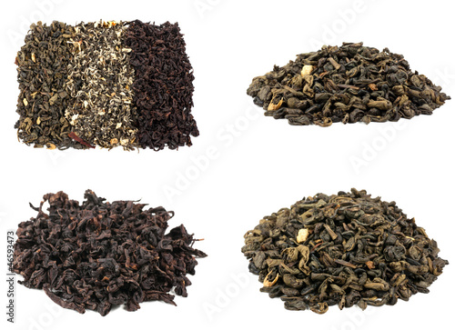 tea collection isolated on white background