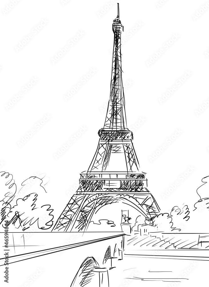 Naklejka premium Paris street - illustration