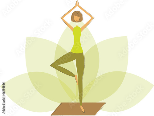 Vector_Yoga tree pose