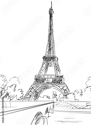 Fototapeta Naklejka Na Ścianę i Meble -  Paris street - illustration