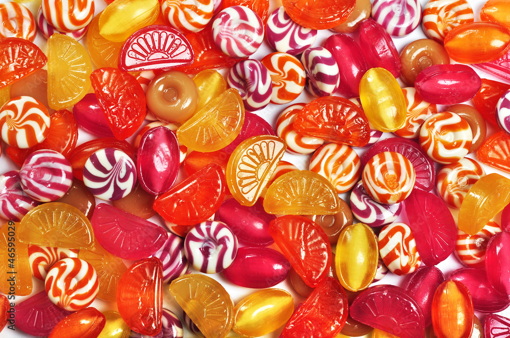 Mixed colorful fruit candy