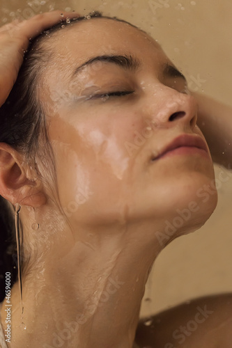 Girl taking a shower