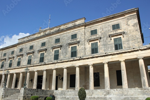  Palace of St Michael and St George classic Greek architecture in Corfu with columns and pillars 