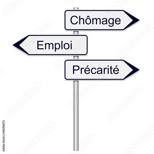 Panneaux chômage, emploi, précarité