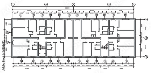 ground floor blueprint vector illustration