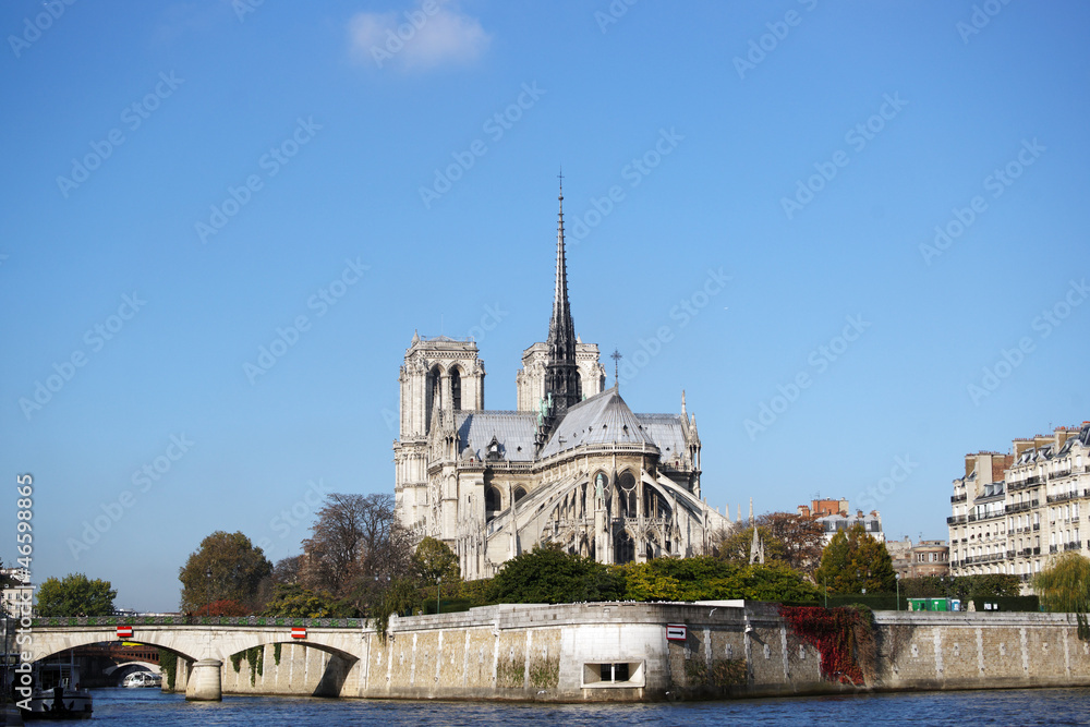 Paris ile de la cité et cathédrale Notre Dame