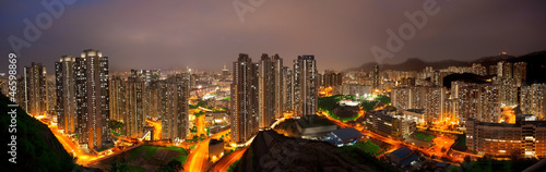 Canvas Print hongkong city sunset