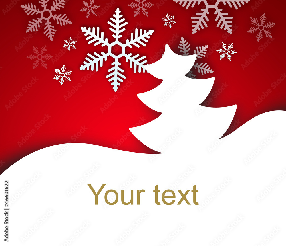 Christmas and New Year red background, abstract beautiful card w