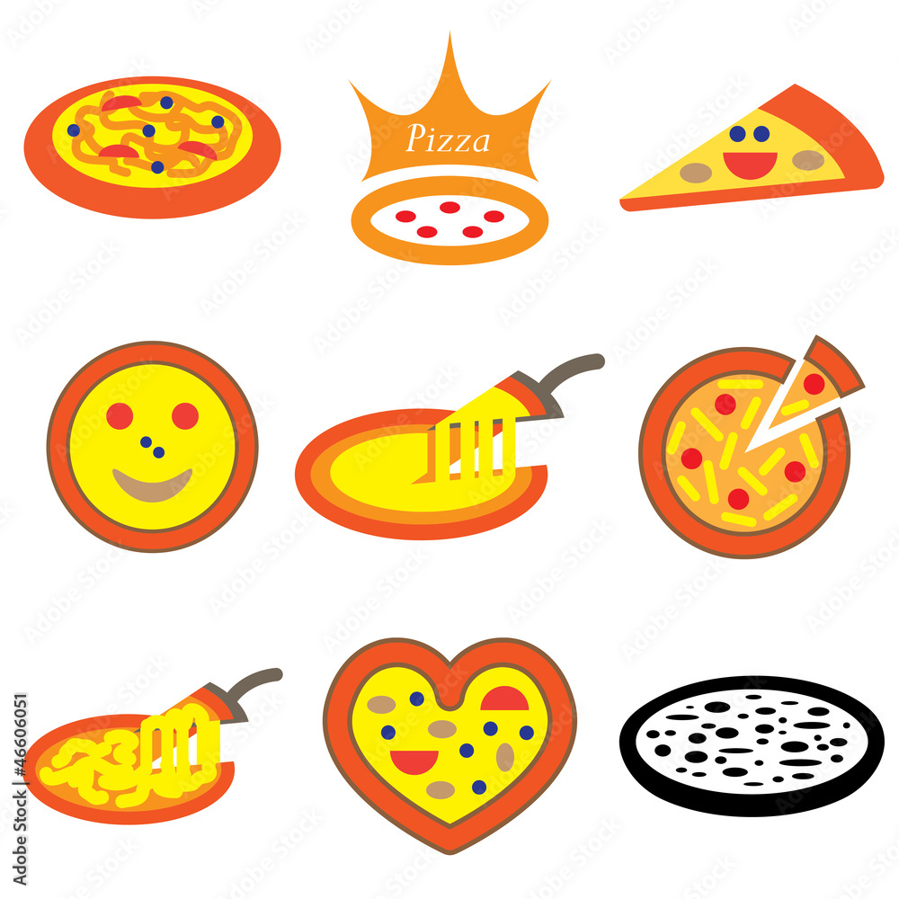 pizza hand drawn icons in vector pizza hand drawn icons in vector