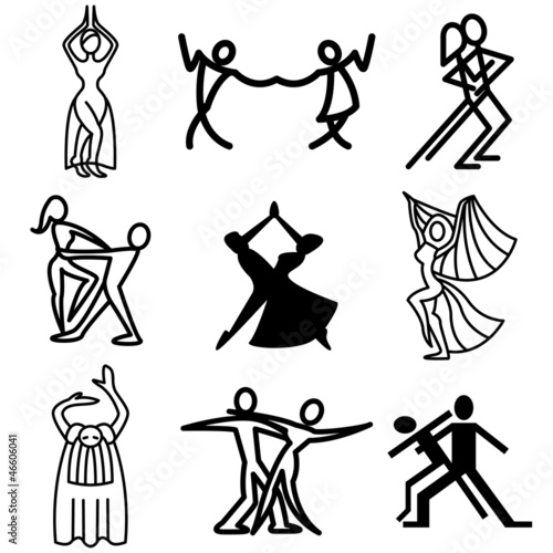 dances hand drawn icons in vector