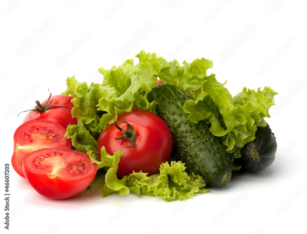 Tomato, cucumber vegetable and lettuce salad Tomato, cucumber vegetable and lettuce salad