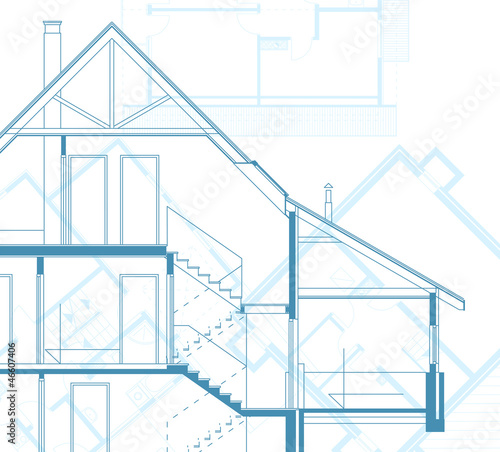 building background. plan of the house