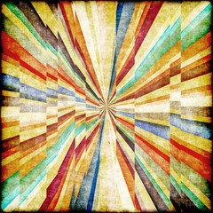 Fototapete Psychedelisch Regenbogenstrahlen im Vintage Grunge-Look  © dreamer82