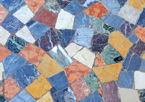 Irregular colourful mosaic pattern marble antique