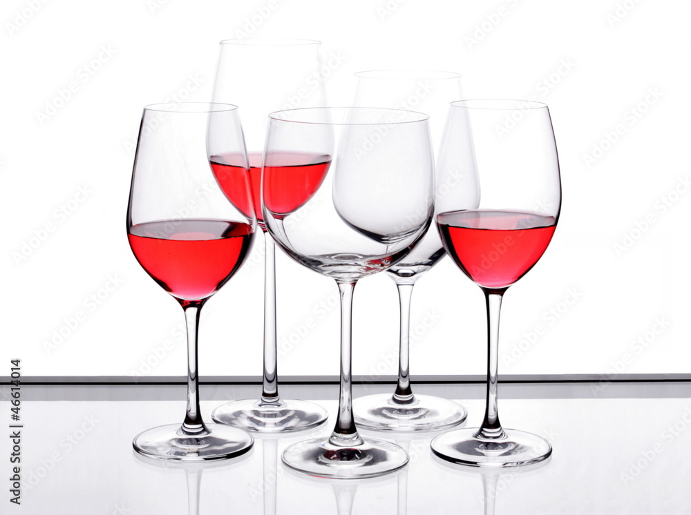 Wine glass set of five piece.