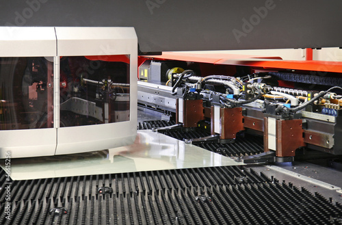 Obraz na plátně CNC punching machine with metal sheet
