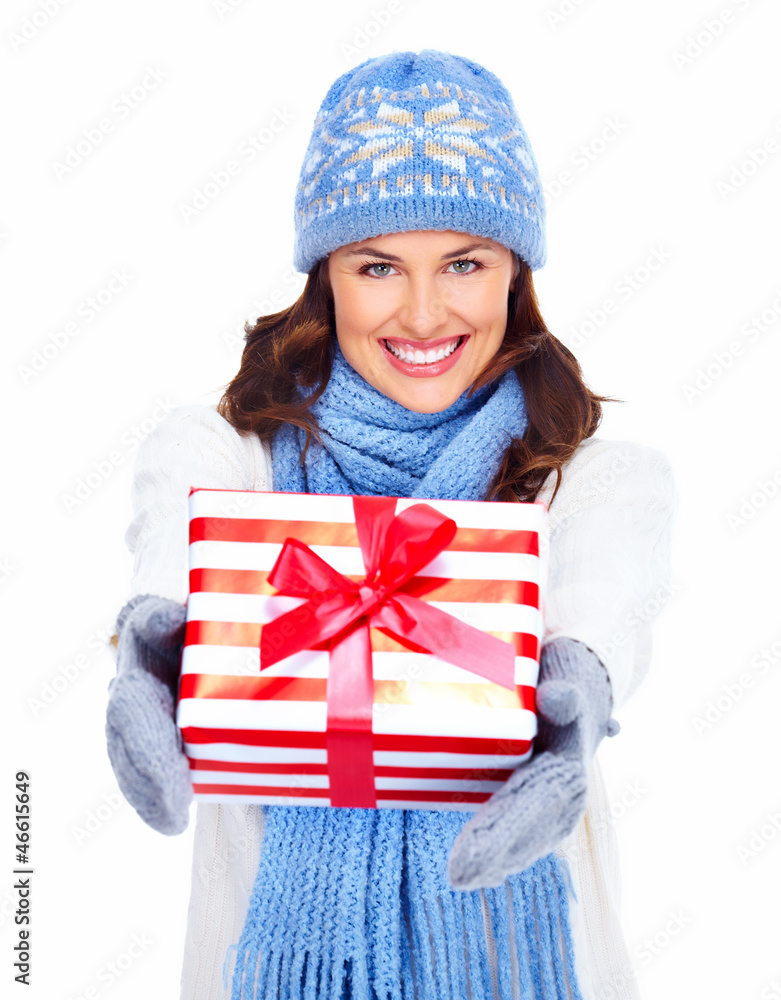 Beautiful christmas girl with gifts. Beautiful christmas girl with gifts.