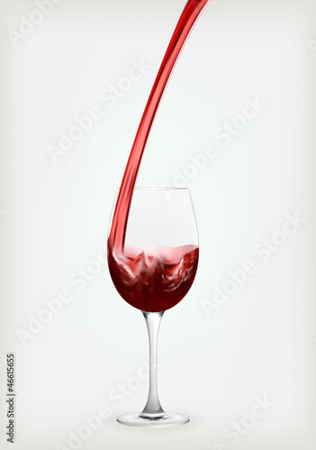 Glass with red wine