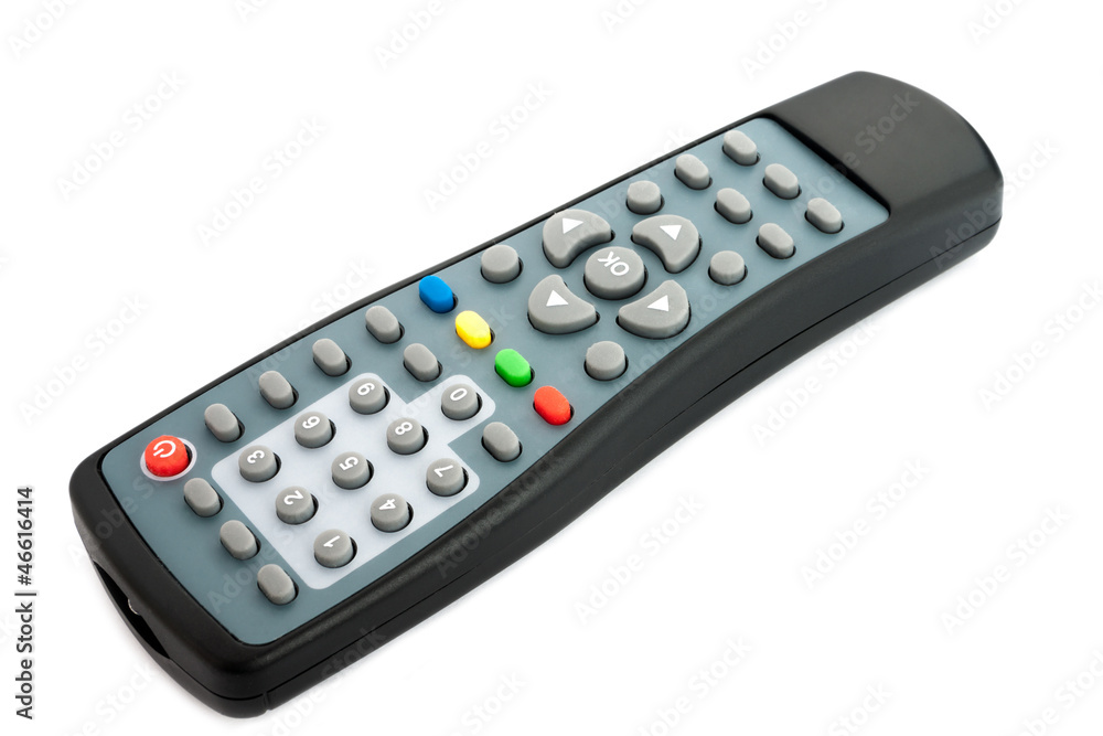 TV remote control on white. TV remote control on white.